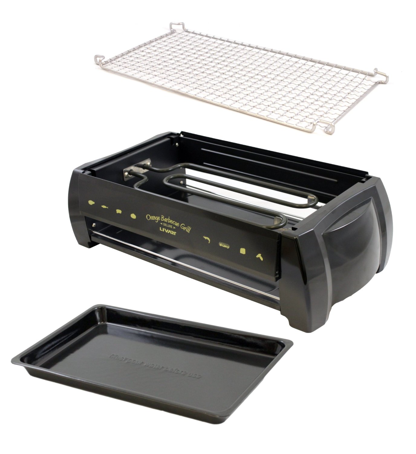 Livart Orange Bbq Deluxe Electric Barbecue Grill